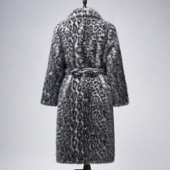 Multicolor Casual Women's soft Leopard Print Faux Fur Coat - Picture 11 of 12